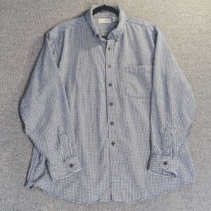 Vintage 90s L.L. Bean Northwoods Made in USA Gingham Shirt - XL in Blue/White